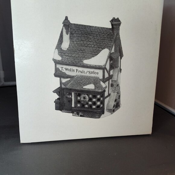 Dept 56 Heritage Village Dickens' Village Series T. Wells Fruit & Spice Shop Box - Picture 8 of 9